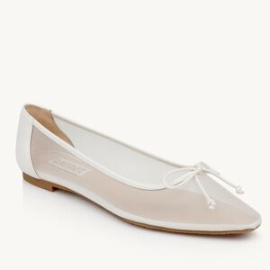 Badgley mischka Cam Pointed Toe Leather Flats with Bow